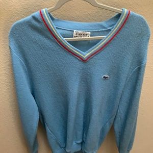 Vintage Lacoste v neck with red and yellow collar